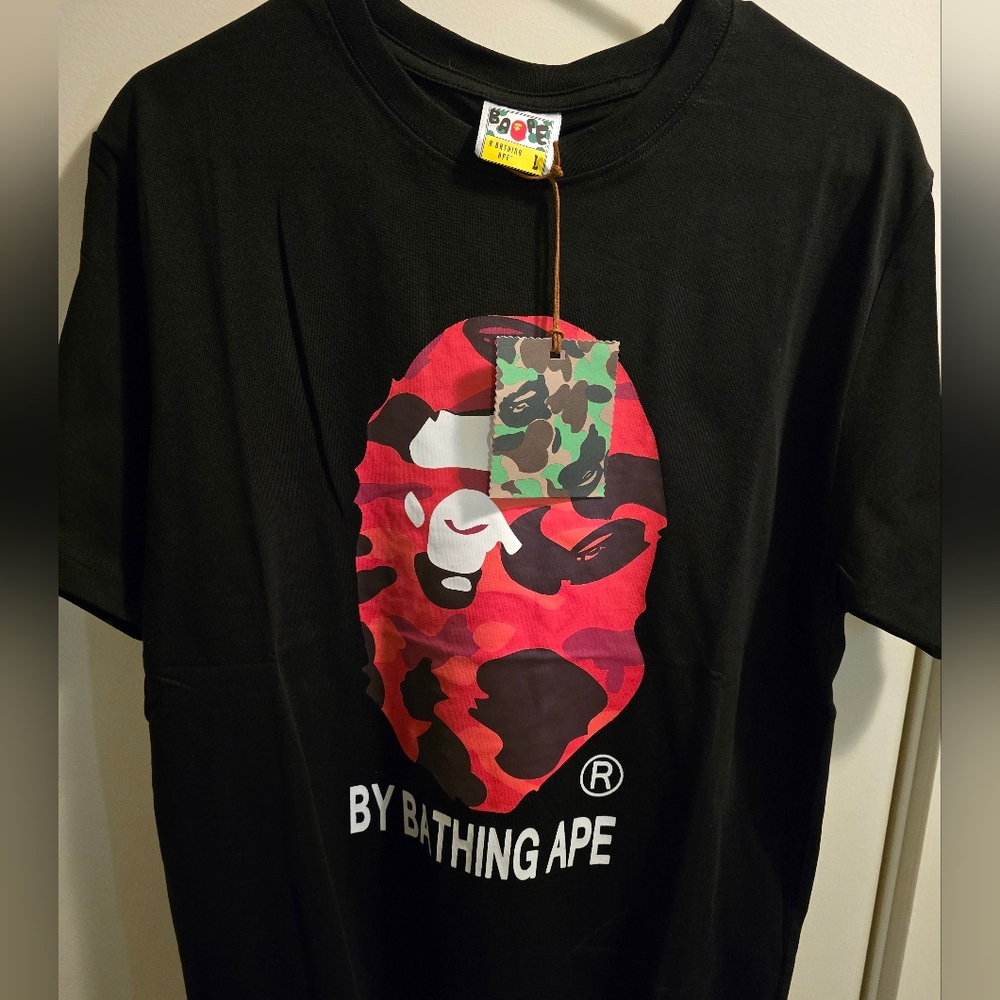 Bape t shirt big ape head red